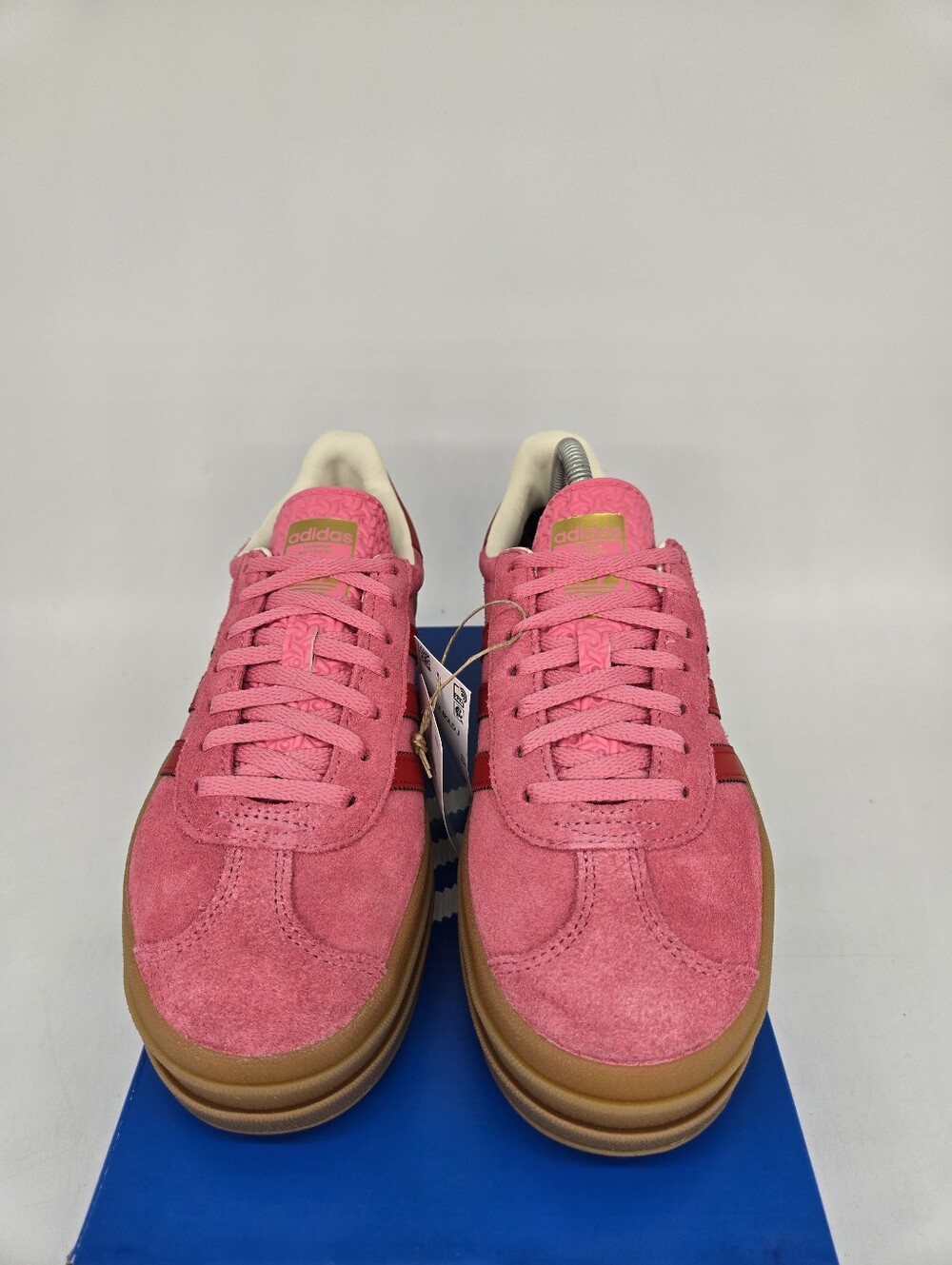 Adidas Gazelle Bold JQ7407 Rose Tone Better Scarlet Shoes Women's Size 8.5 - Picture 2 of 8